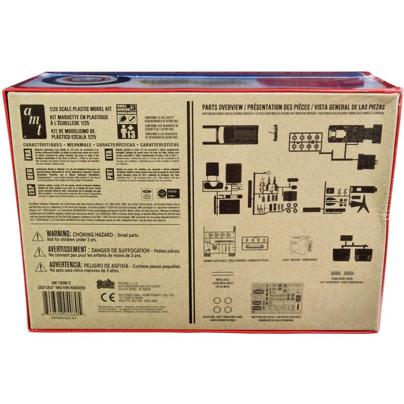 Skill 3 Model Kit 1960 Ford Ranchero with Vintage Ice Chest and Two Bottle Crates "Coca-Cola" 1/25 Scale Model by AMT