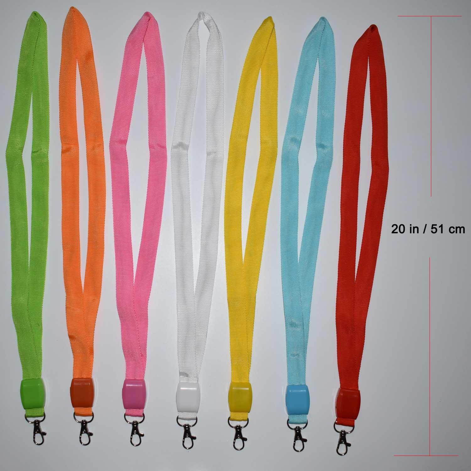 LED Light Up Flashing Lanyard Keychain Holder Keyring Neck Straps Band Necklace Make You Being Seen and Charming at Night for ID Cards Badges Business ID Keys Students Office Worker, Orange