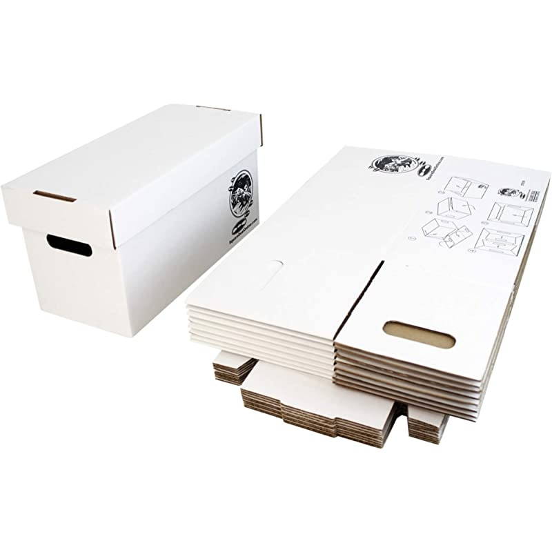 45rpm Vinyl Record Storage Box Sturdy Cardboard with Removable Lid Holds up to 200 Records 10 Boxes 07BC09