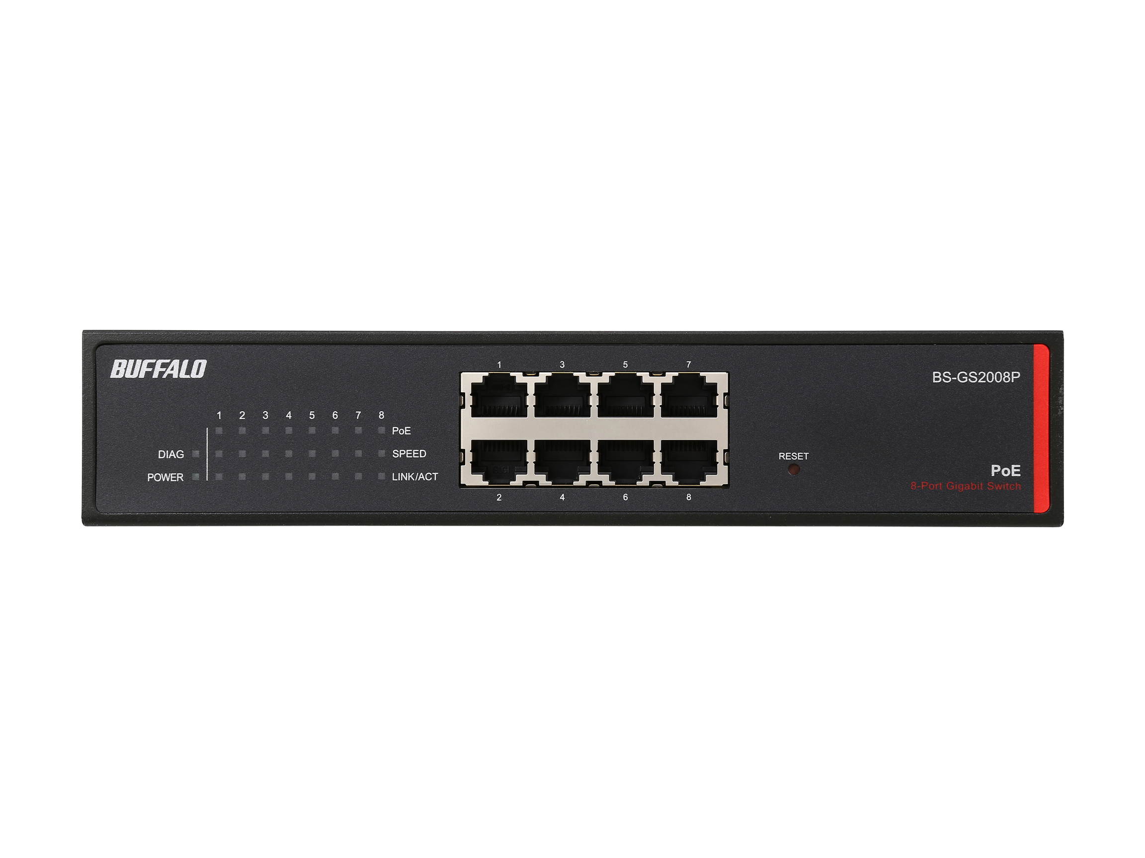 Buffalo BS-GS2008P 8-Port Gigabit Green Ethernet PoE Web Smart Switch