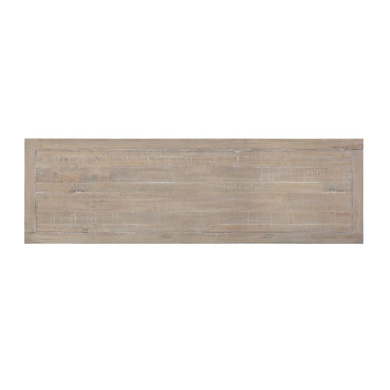 66" Barrister Distressed 3 Door Media Credenza for TV Gray - Treasure Trove Accents