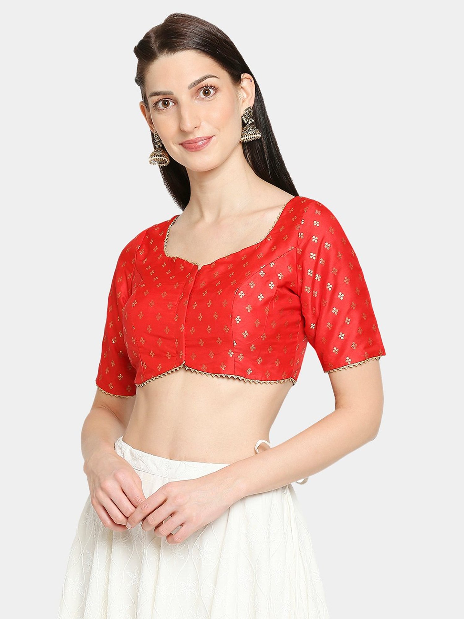 Salwar Studio Red Textured Blouse