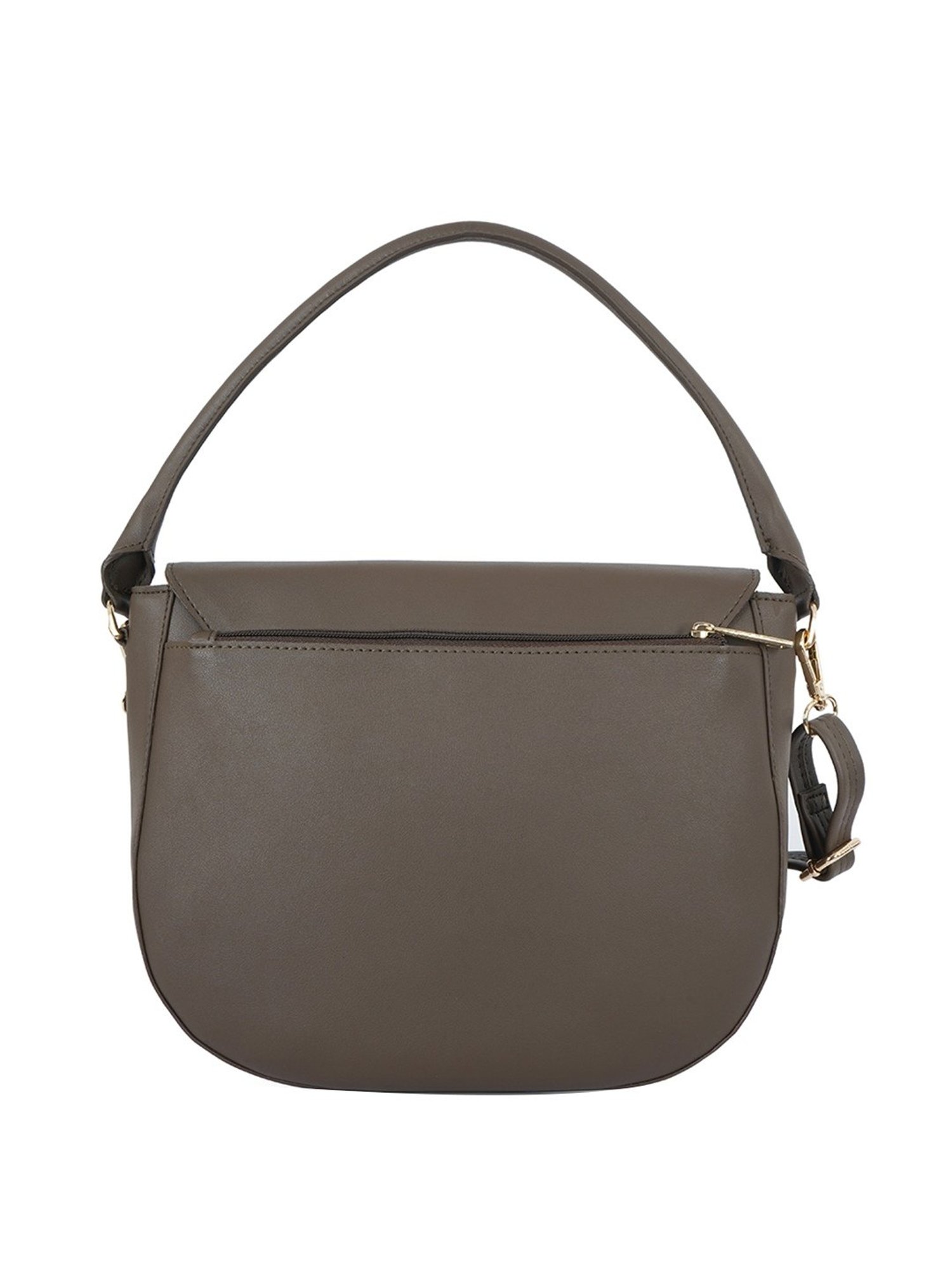 Baggit Petter Dark Brown Solid Medium Handbag