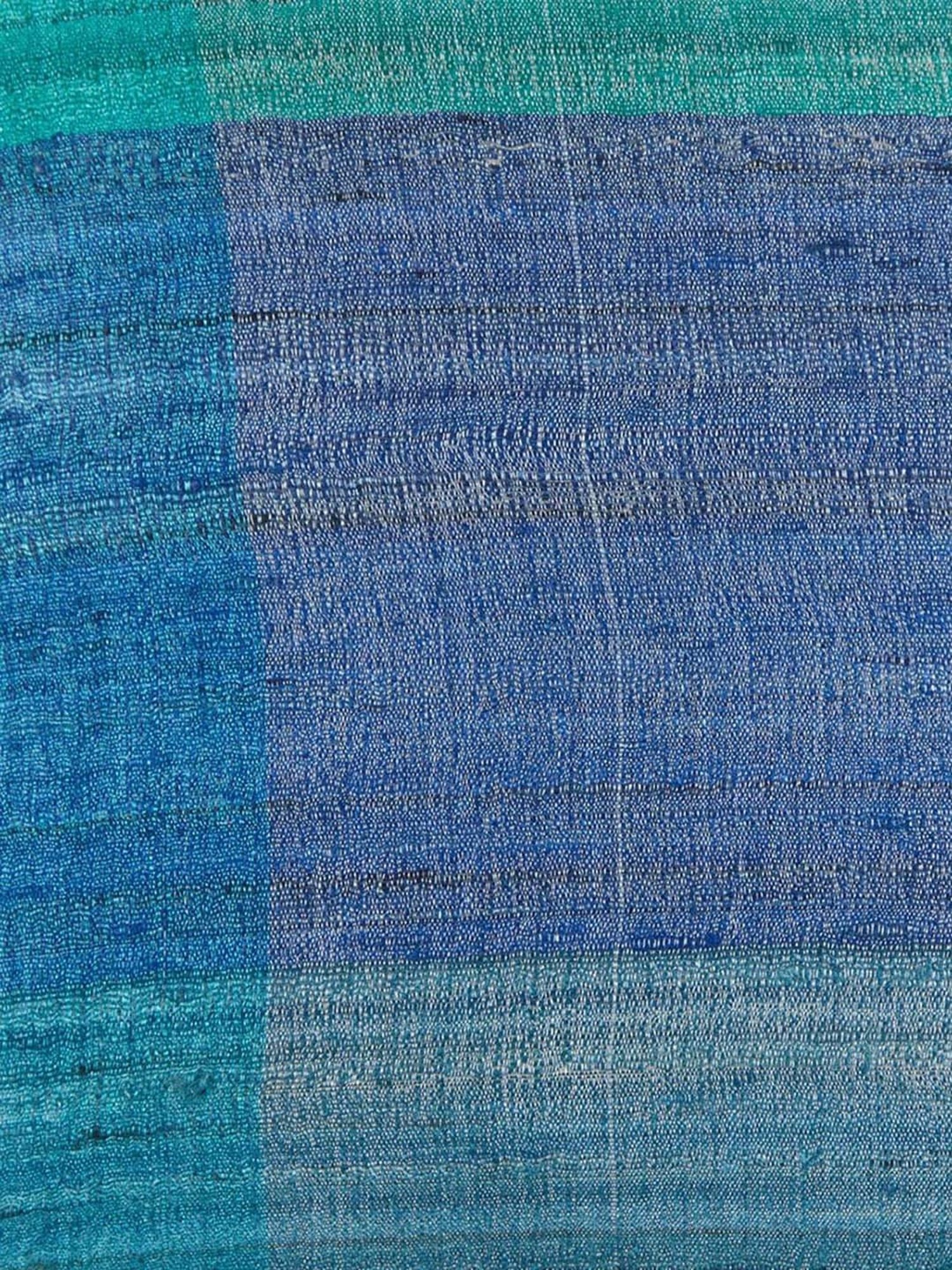 Fabindia Deeva -Tasar Blue Silk Cushion Cover