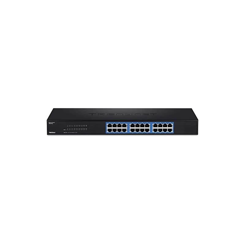 TEG-S24g 24-Port Unmanaged Gigabit 10/100/1000 Mbps GREENnet Switch, TEG-S24G, 24 x Gigabit RJ-45 Ports, 48 Gbps Switching Fabric, Fanless, Metal Housing, Rack Mountable, Lifetime Protection Black