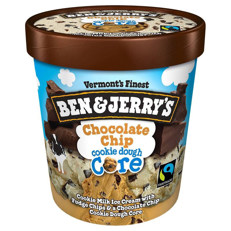Ben & Jerry's Cookie Core Chocolate Chip Cookie Ice Cream - 1pt