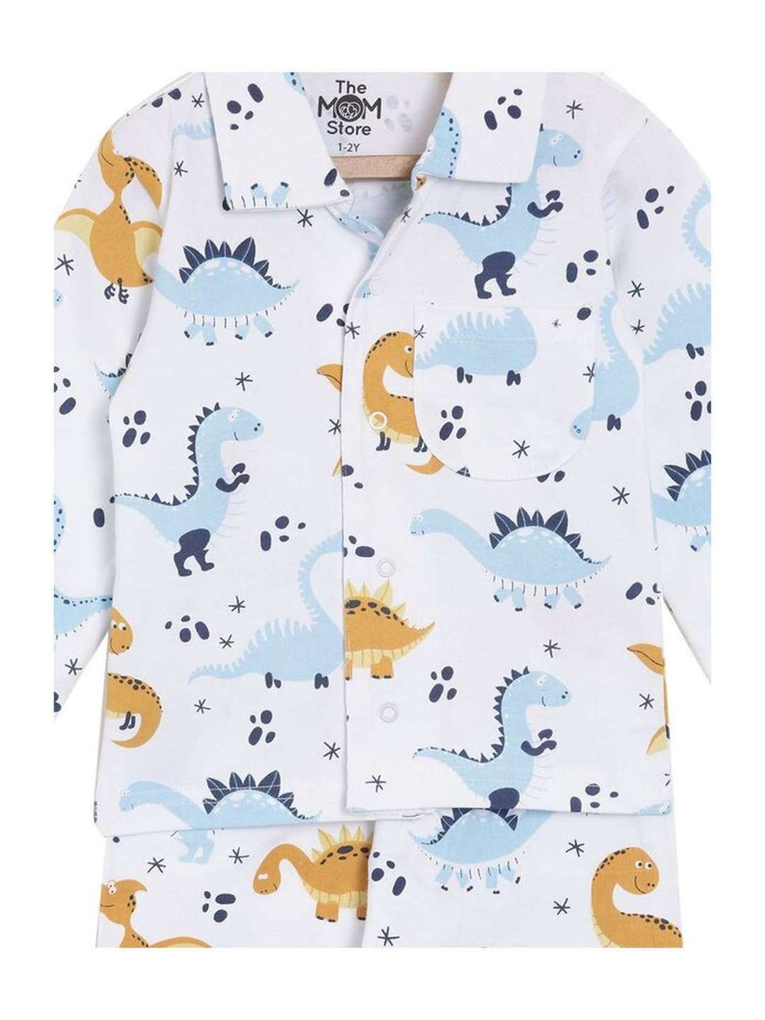 The Mom Store Boys Multicolor Cotton Printed Full Sleeves Shirt Set