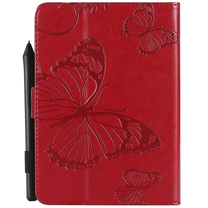Kindle Paperwhite 1 2 3 4 Slimshell Protective Leather Lightweight Case Card Slots for Kindle EReader Fit All 2012 2013 2015 2016 Version and 10th Gen2018 Release Red Butterfly