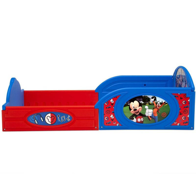 Disney Mickey Mouse Plastic Sleep and Play Toddler Bed with Attached Guardrails - Delta Children