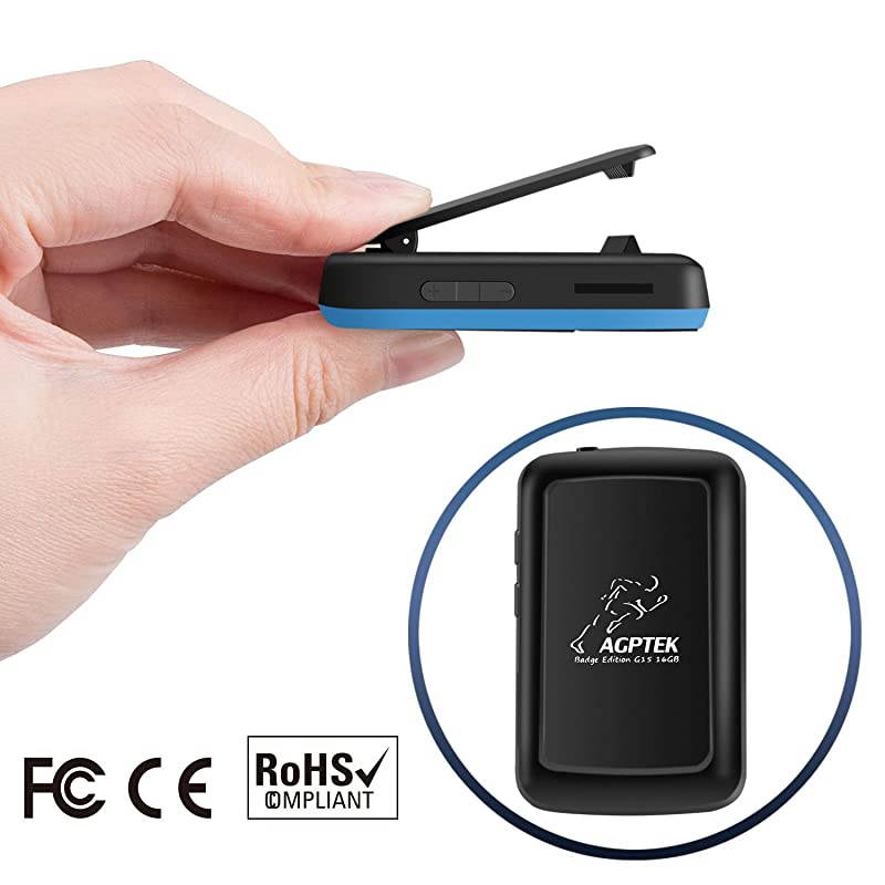 Clip MP3 Player  16GB Bluetooth MP3 Player with Sweatproof Silicone Case and Sport Armband Support FM Radio FM Recording Bookmark Expandable up to 128GB