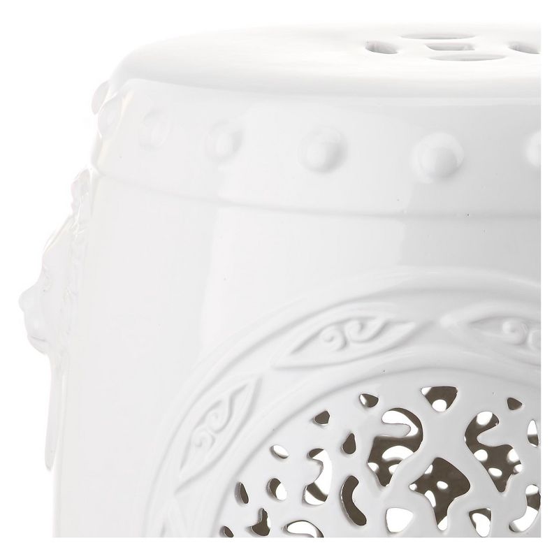 Flower Drum Garden Stool - White  - Safavieh