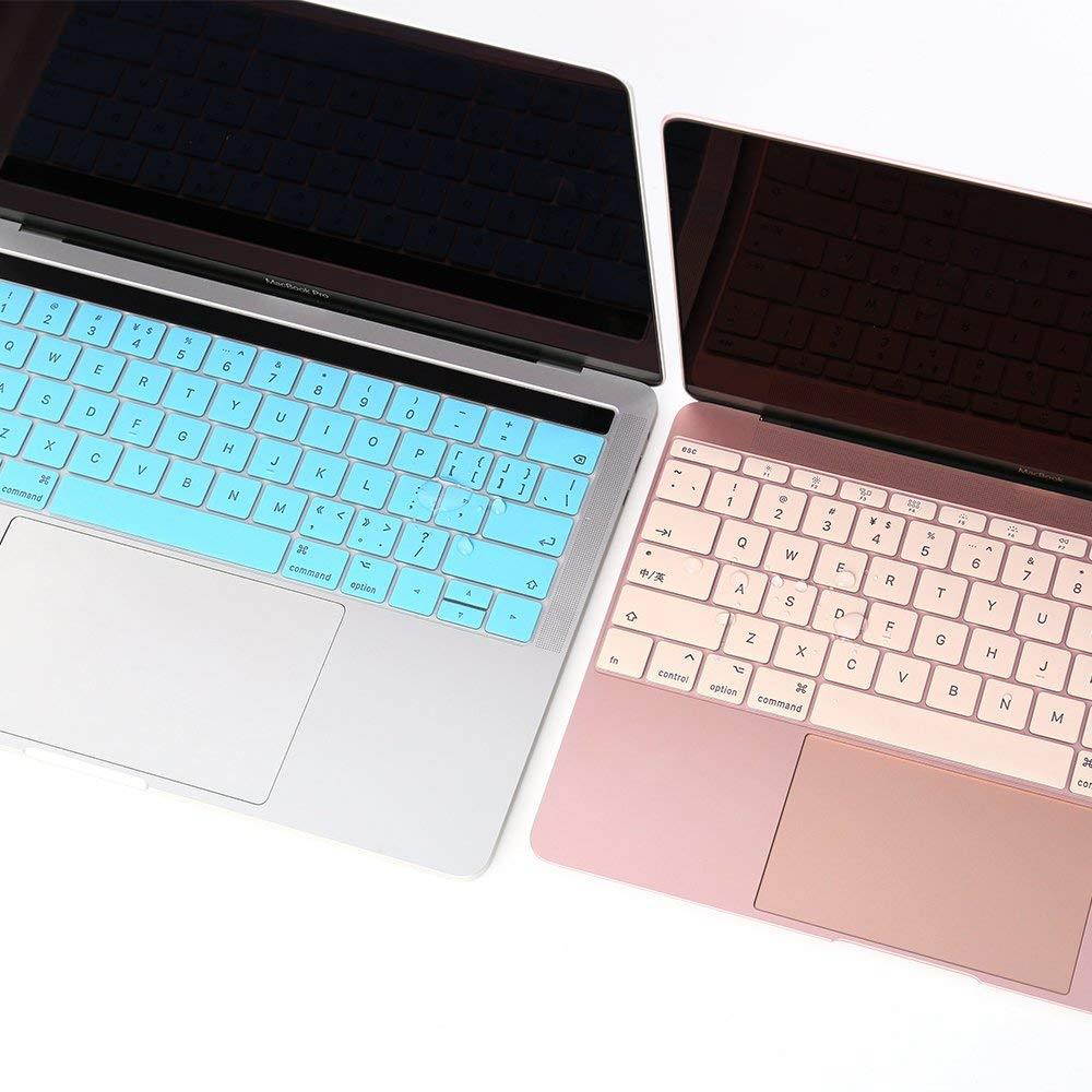 MacBook Keyboard Skins, Backlight Silicone Keyboard Cover Protector for Newest MacBook Pro 13/15 inch with TouchBar(A1706/A1707/A1998/A1990)-Blue