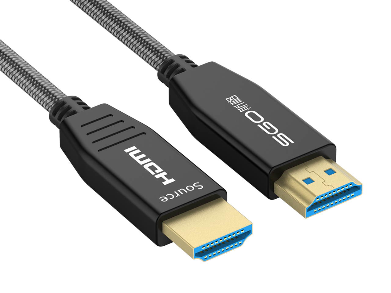 Fiber HDMI Cable 16.4ft 4K 60Hz, HDMI 2.0b Fiber Optic Cable Nylon Braided HDR10, ARC, HDCP2.2, 3D, 32Gbps Fiber Optic HDMI Cable Subsampling 4:4:4/4:2:2/4:2:0 Slim and Flexible