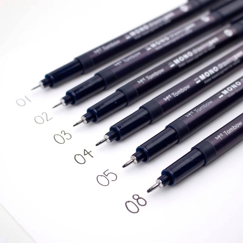 6ct MONO Drawing Pens Black - Tombow