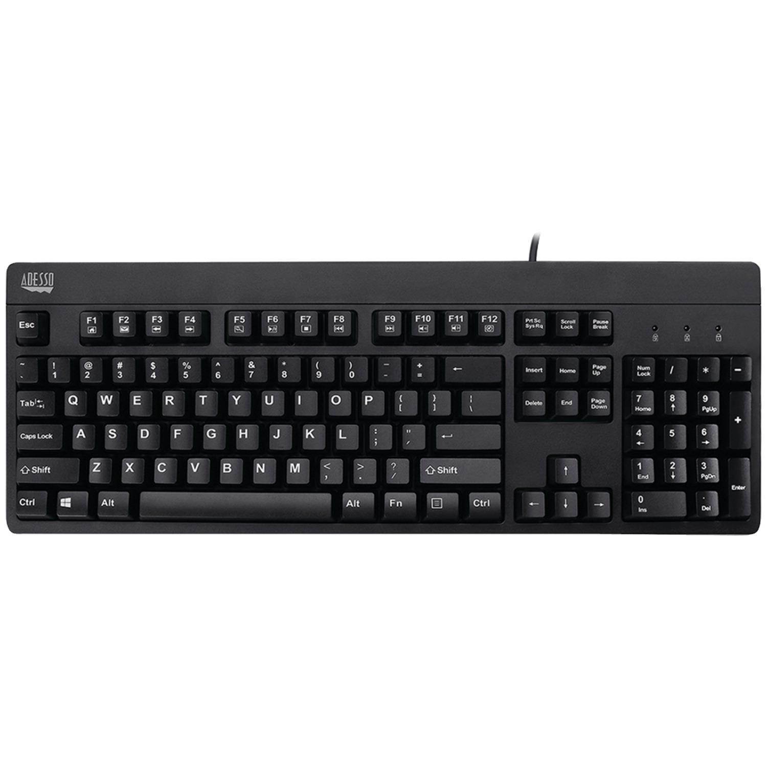Adesso Ip67 Rated Waterproof, Antimicrobial  Multimedia Usb Keyboard With 2X Pri