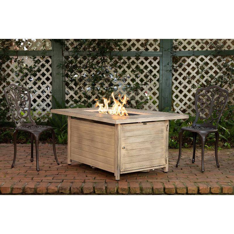 Sawyer Driftwood Rectangle Aluminum LPG Fire Pit - Fire Sense