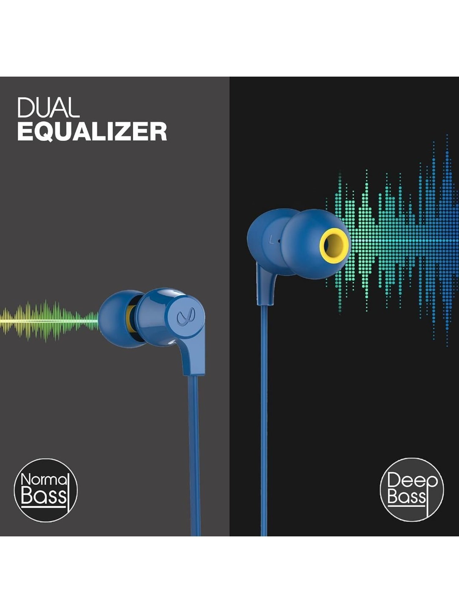 Infinity by Harman Tranz 300 Dual EQ Deep Bass Wireless Neckband Microphone (Blue)