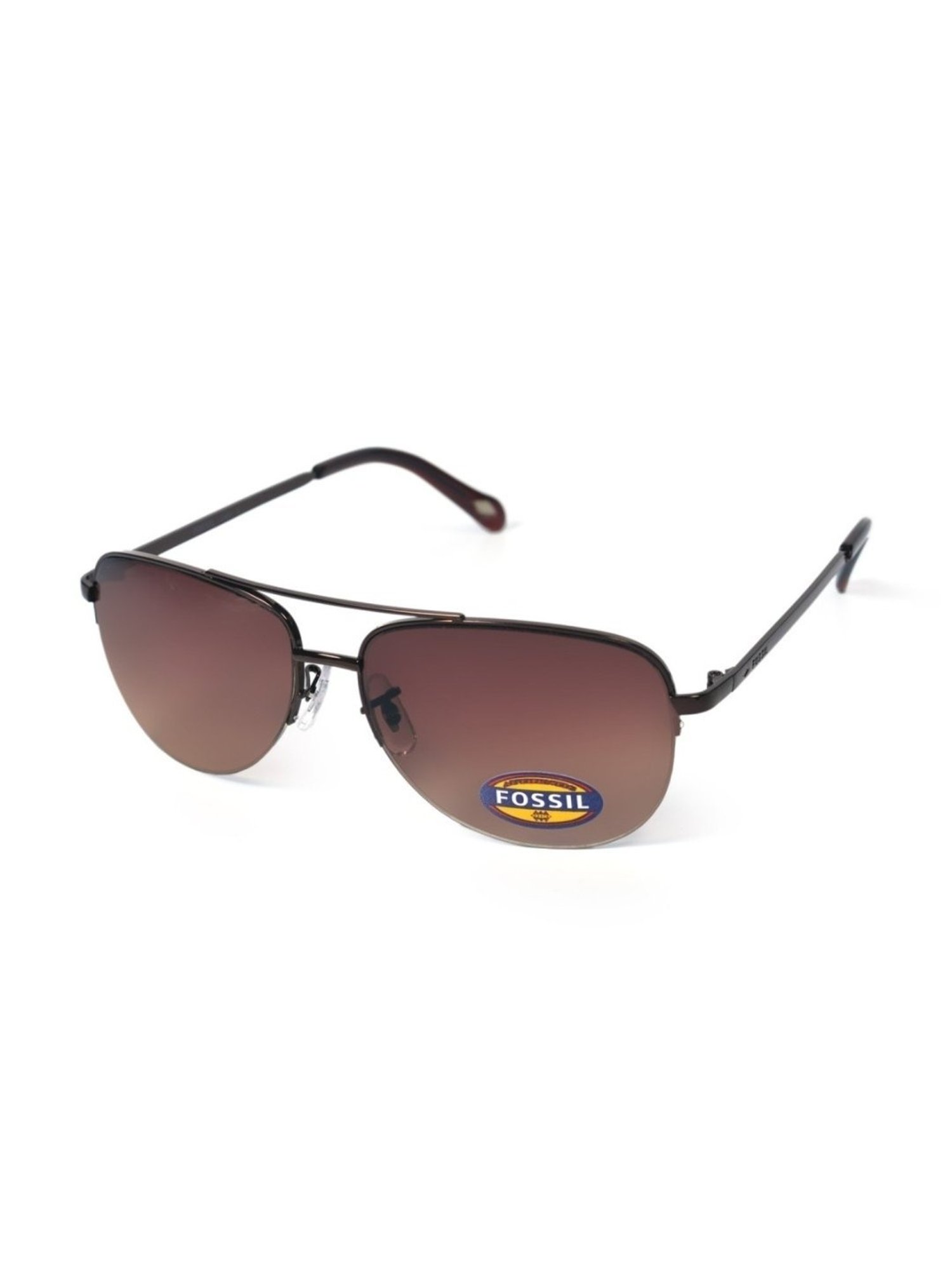 Fossil Brown Aviator UV Protection Sunglasses for Women