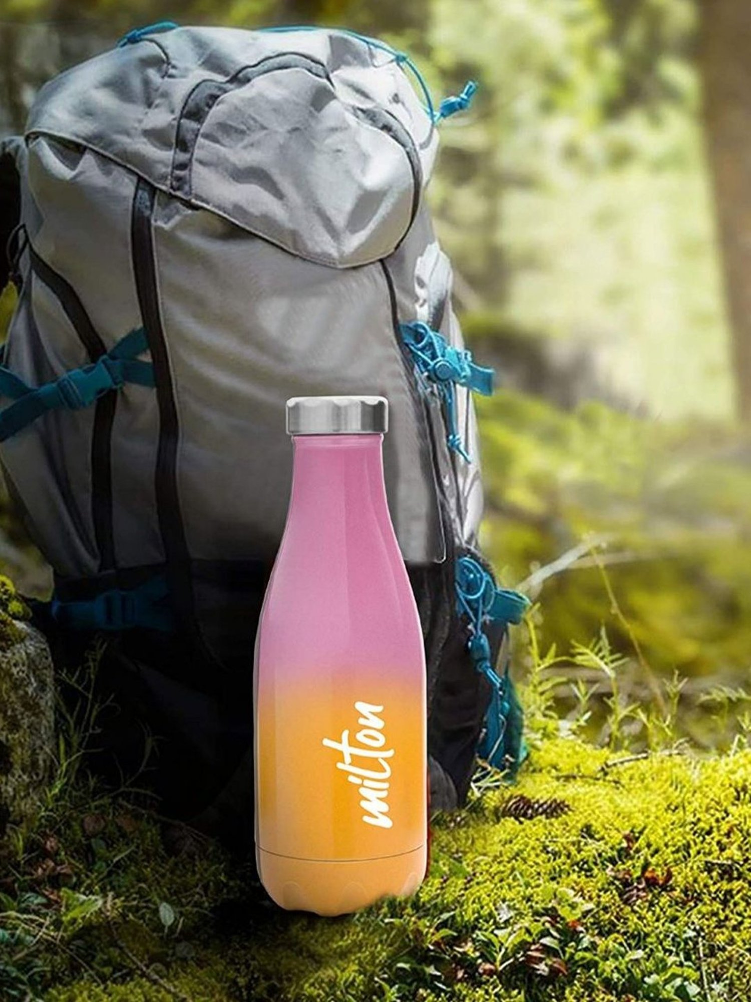 Milton Pink & Blue Stainless Steel Thermosteel Vaccum Insulated Hot & Cold Water Bottle (0.82 L)