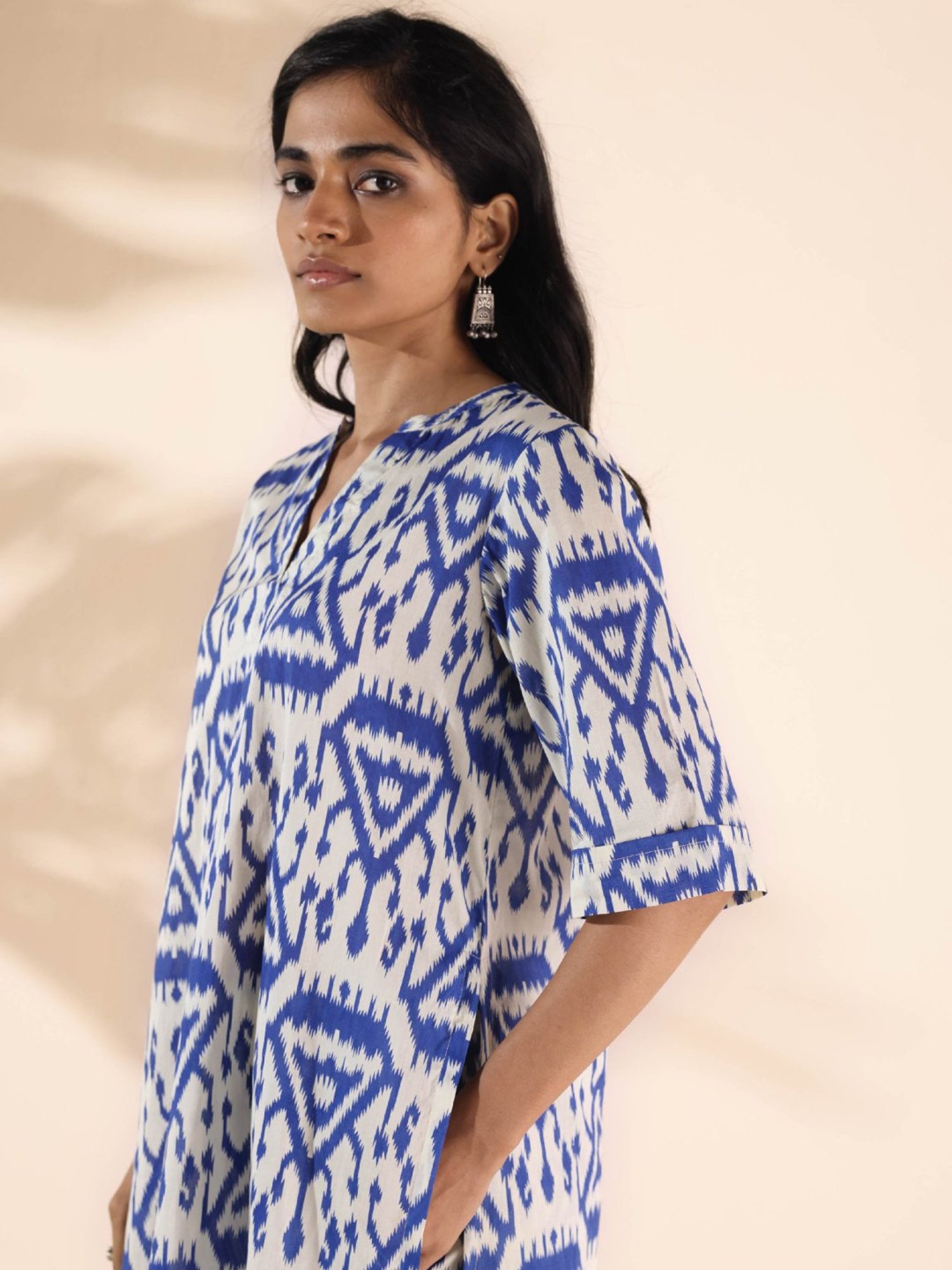 true Browns Blue Printed Kurta Pant Set