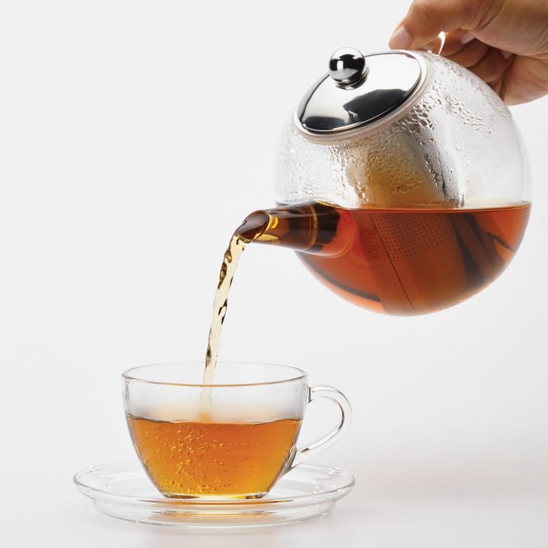 Bonjour Round Glass Teapot with Flavor Lock Infuser (34 oz)
