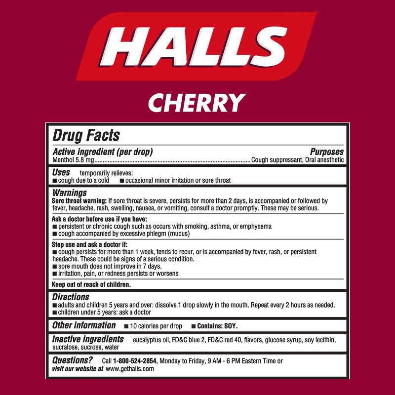 Halls Cough Drops - Cherry - 80ct