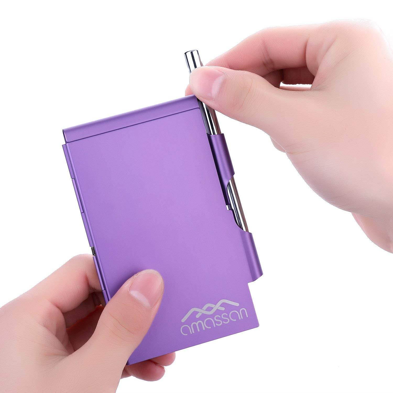 Metal Pocket Notebook-Convenient Aluminum Note Case with Mini Pen and Notepad-AMASSAN