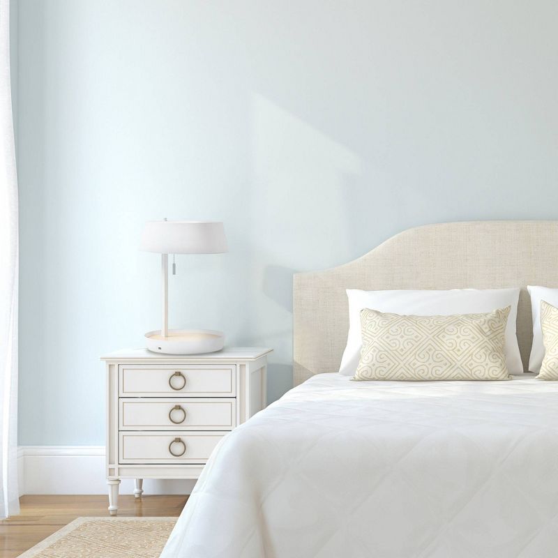 18" Hagen Table Lamp with Concave Tray with USB Port (Includes LED Light Bulb) Matte White - Globe Electric