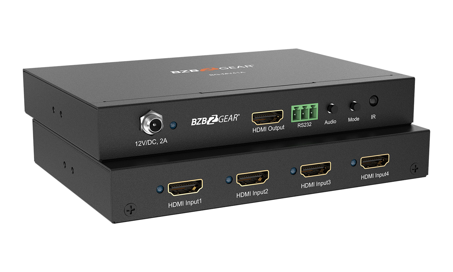 BZBGEAR 4x1 Multiviewer with Scaler supporting multi output resolutions up to 1080P/60Hz