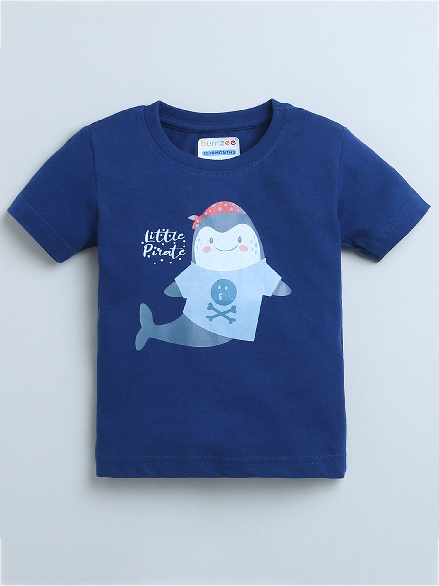 Bumzee Kids Navy & White Printed T-Shirt (Pack Of 2)