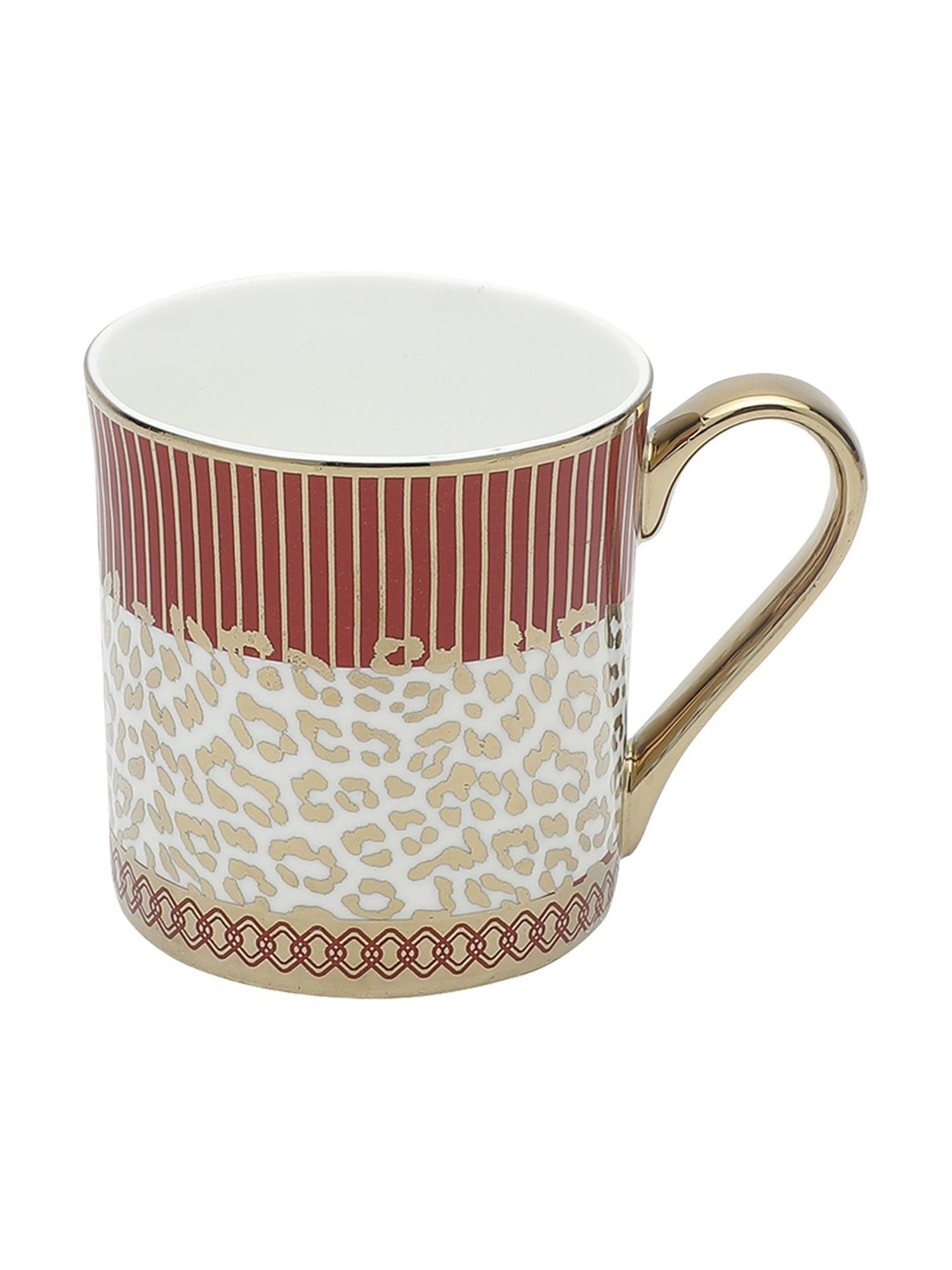 Clay Craft Multicolor Fine Ceramic Coffee Mugs Set of 6 - 210 ml each