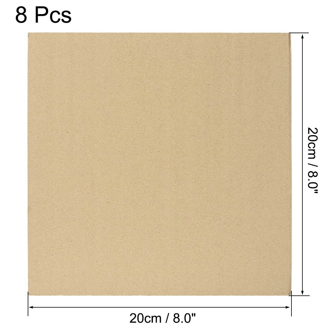Corrugated Cardboard Filler Insert Sheet Pads 5-Layer 5mm x 8-Inch x 8-Inch for Packing, Mailing, and Crafts 8pcs