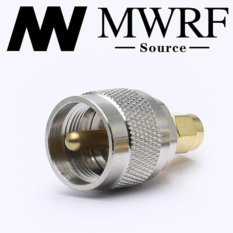 2PCS UHF Male to SMA Male PL-259 PL259 Connector RF Coax Coaxial Adapter; SMA Male to PL259