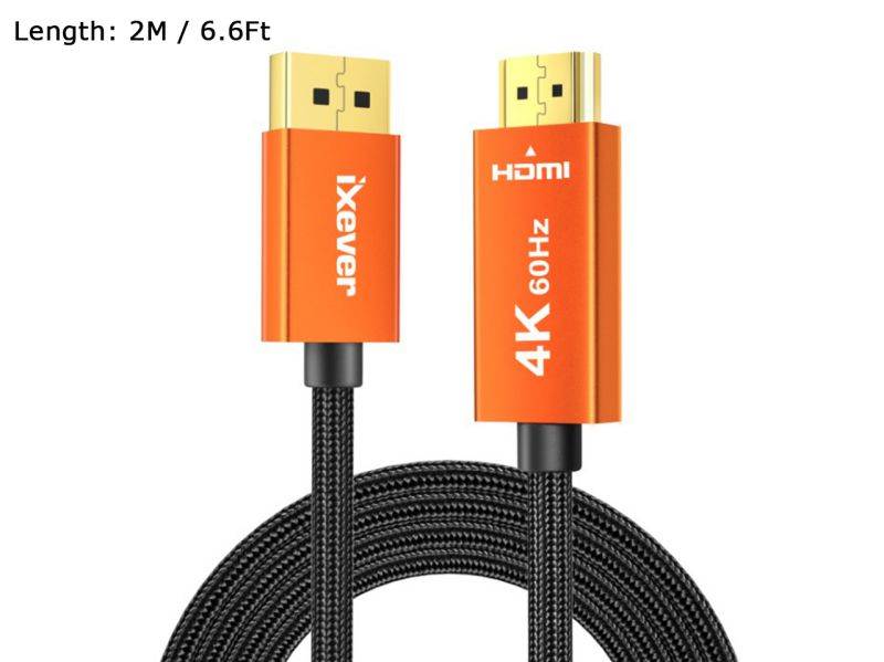 iXever DisplayPort to HDMI Cable Adapter 4K 60Hz 6 Feet (Uni-directional), Gold Plated Plugs, Aluminum Shell, UHD High Speed DisplayPort(DP) to HDMI Cable for Lenovo, HP, DELL, GPU, AMD, NVIDIA