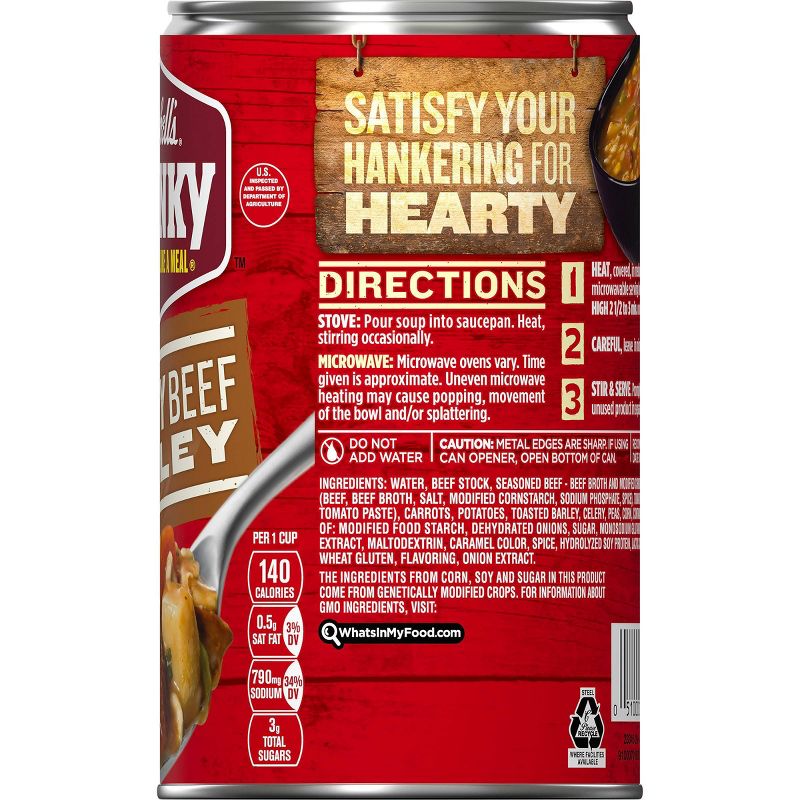 Campbell's Chunky Hearty Beef Barley Soup 19oz