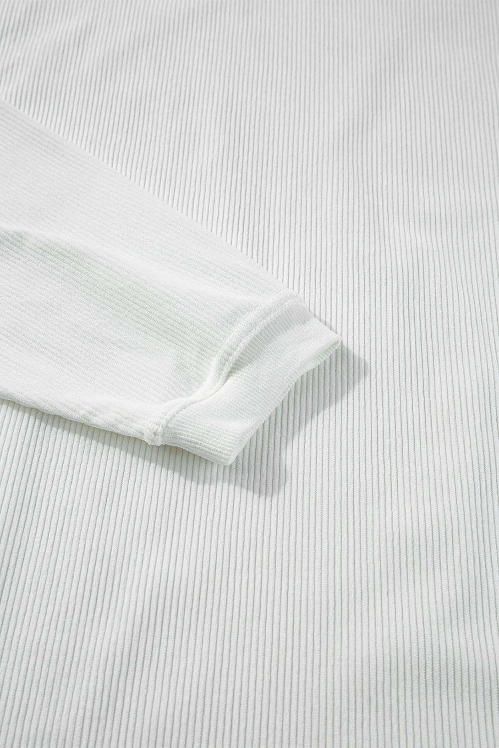 Khaki Plain Drop Shoulder Ribbed Trim Oversized Sweatshirt