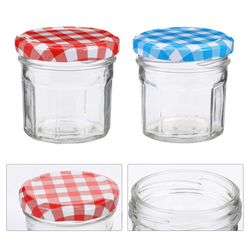 12pcs Glass Jam Honey Storage Jars Pickles Sealed Containers with Lid (100ML)