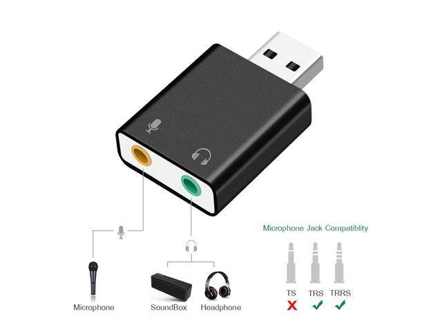 Gold External USB Audio Sound Card USB To Jack 3.5mm Headphone Adapter Mic Sound Card Headsets Virtual 7.1 Ch Microphone Converter