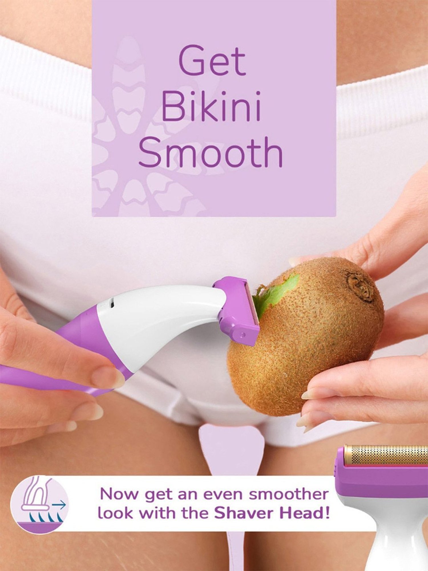 Caresmith Bloom Bikini Trimmer for Women Extra Shaver Head for Smoother Finish (Lavender)