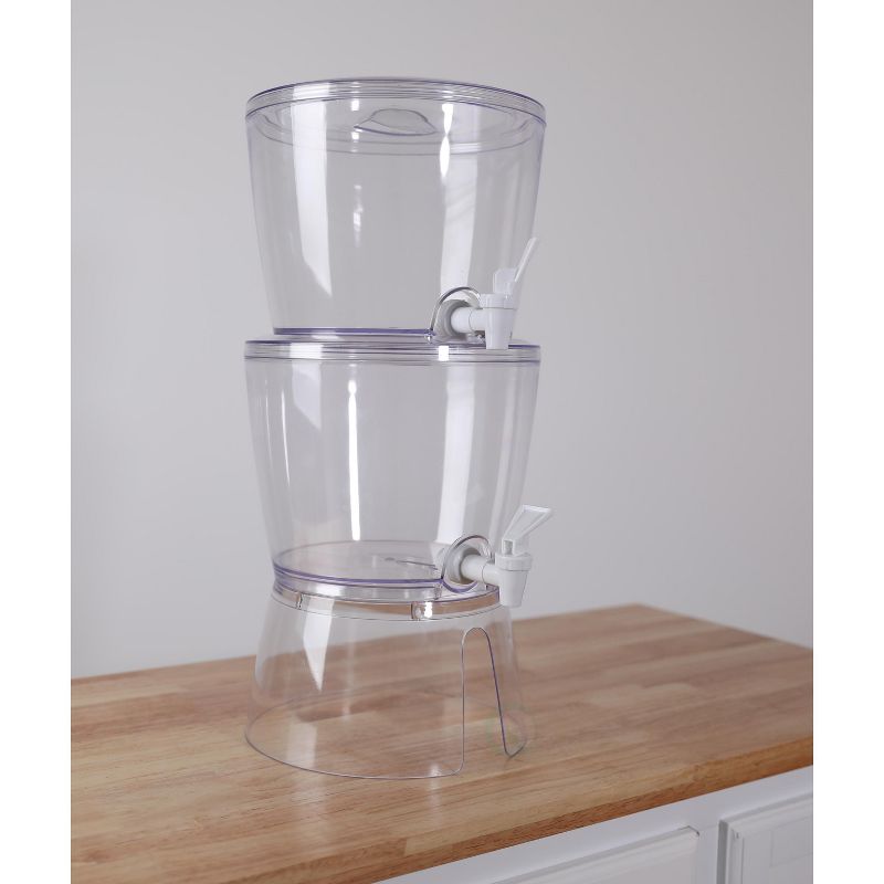 Basicwise Stackable Juice and Water Beverage Dispensers with Stand, 2.8 Gallon
