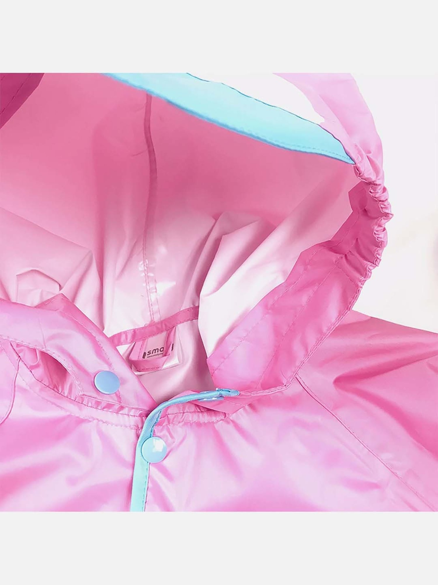 Little Surprise Box Kids Pink Printed Full Sleeves Raincoat