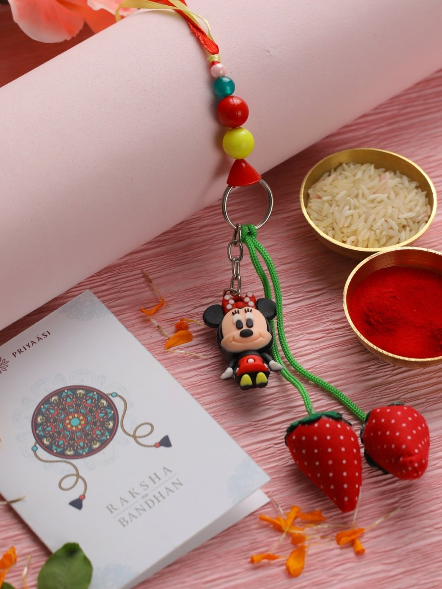 Priyaasi Cute Mickey Mouse Lumba with Roli & Chawal