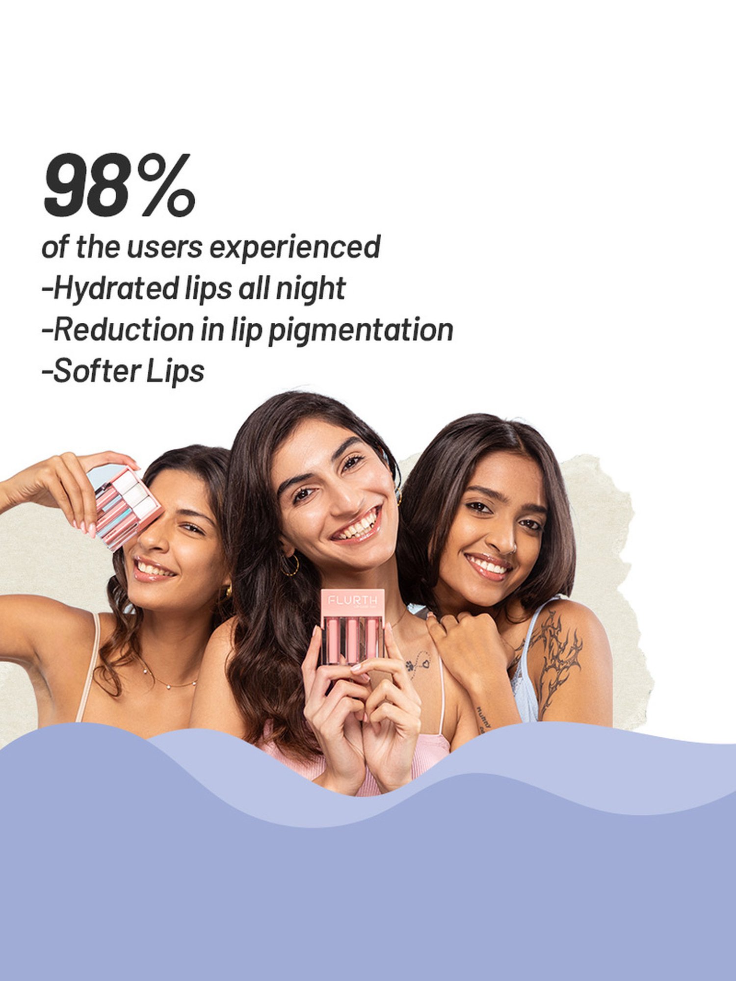 Flurth Korean Night Lip Care Trio - Lip Balm, Lip Peel & Lip Mask