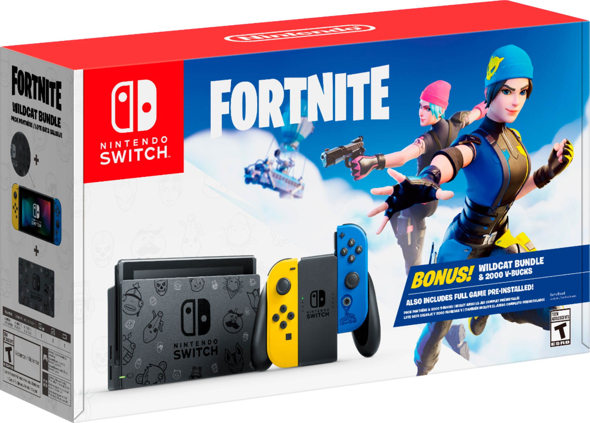 Nintendo Switch Fortnite Wildcat Bundle USA Spec