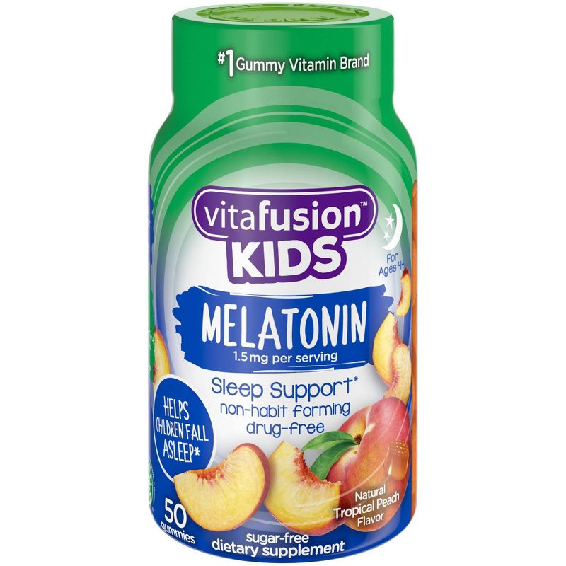 Vitafusion Kids Melatonin Dietary Supplement Gummies - Tropical Peach - 50ct