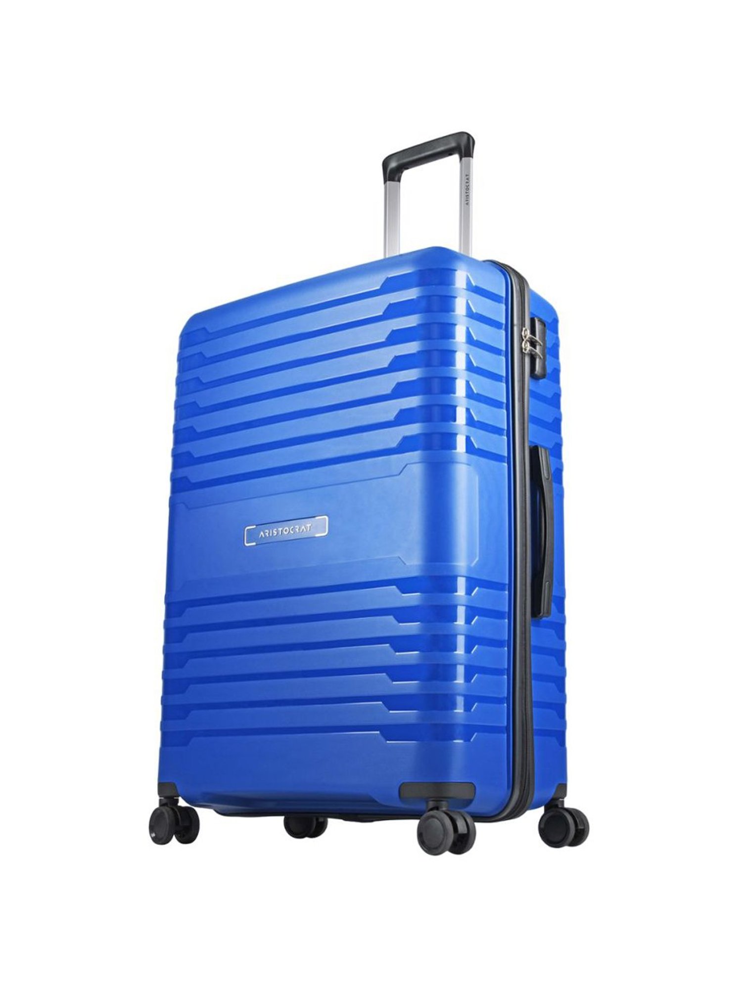 Aristocrat Harbor Blue Textured Hard Large Trolley Bag - 31.5 cm