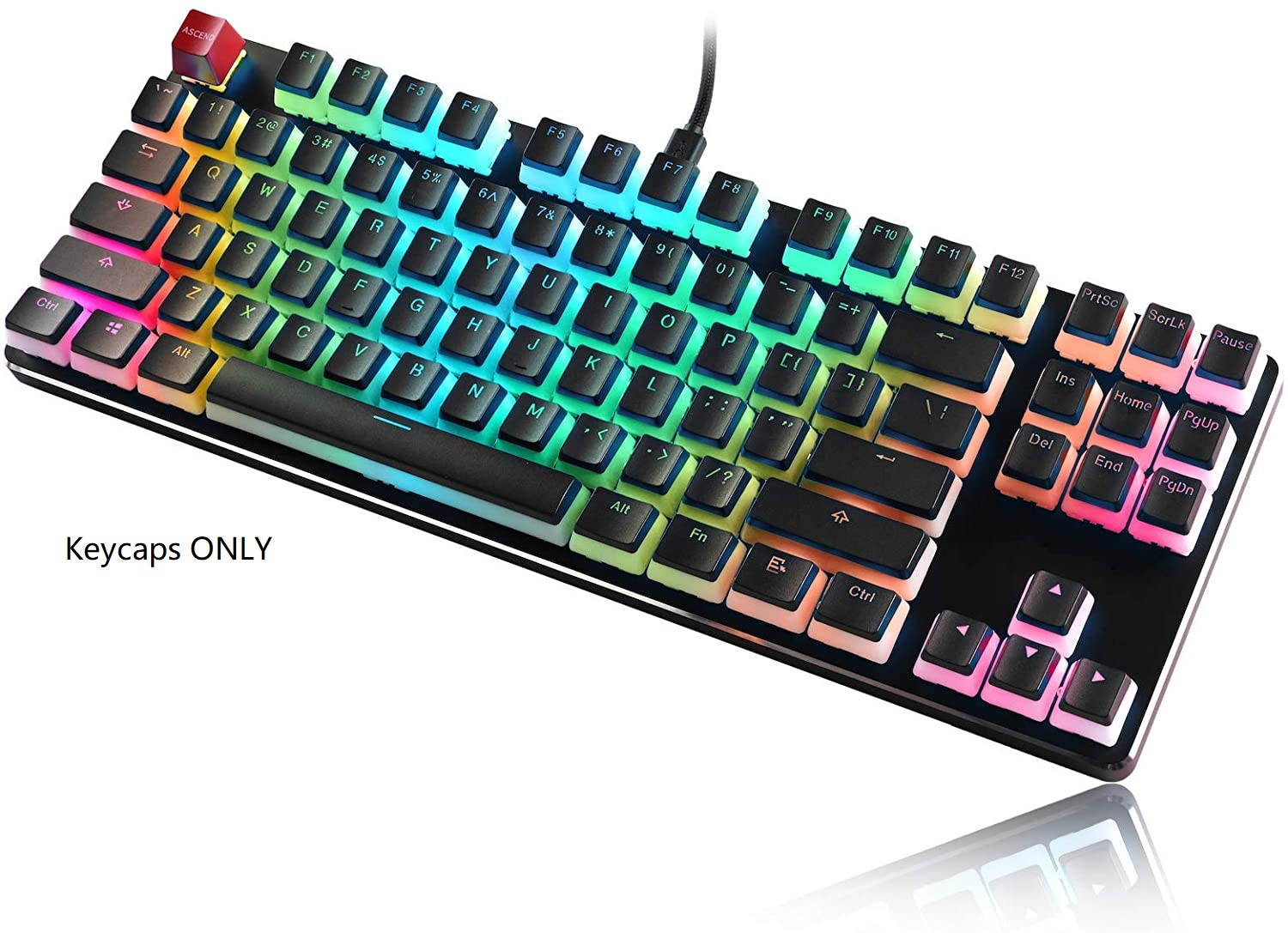 Glorious Aura Keycaps for Mechanical Keyboards - PBT, Pudding, Double Shot, Black, Standard Layout | 104 Key, TKL, Compact Compatible (Aura (Black))-Keycaps ONLY