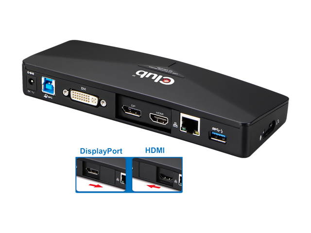 Club3D Black CSV-3103D DOCK STATION. USB 3.0 DOCKING STATION 4K +DVI