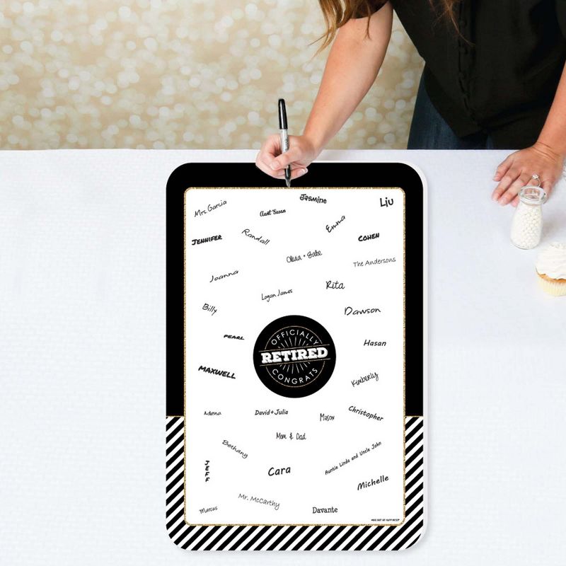 Big Dot of Happiness Happy Retirement - Guest Book Sign - Retirement Party Guestbook Alternative - Signature Mat