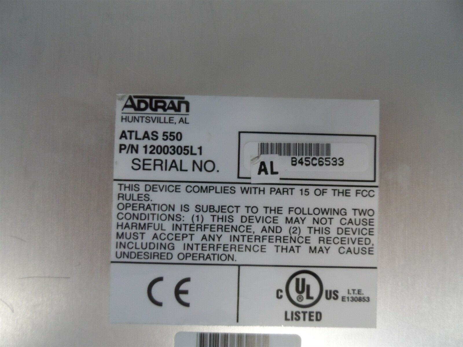 Adtran Atlas 550 Chassis w/ 2x T1, 1x 8 FXS 1200305L1 1200309L1 1200307L1